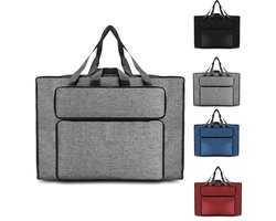 Dailygoods- Tekentas A2 Waterdicht - Transporttas voor Tekenplaat - Kunstmap - Tekenmap met Zijvak - Multifunctionele Kunsttas - Hoogwaardige Oxford-stof