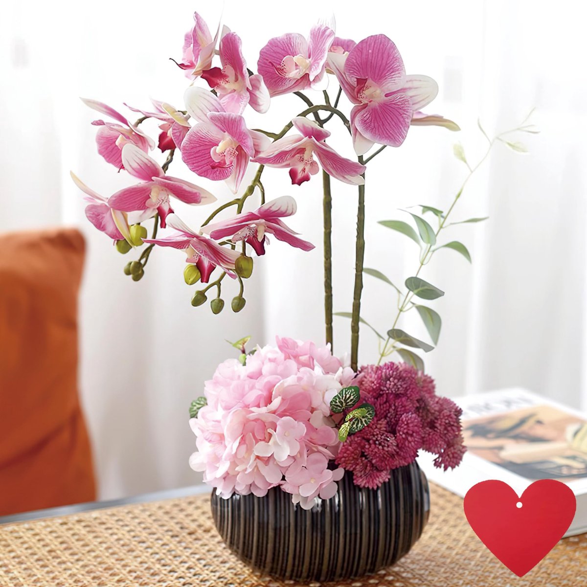 Dailygoods- Kunstorchidee met keramische pot - Decoratieve Orchideeën - Faux Bloemen - Woondecoratie - Blush Pink - Nauwgezet Vakmanschap - Nepplant