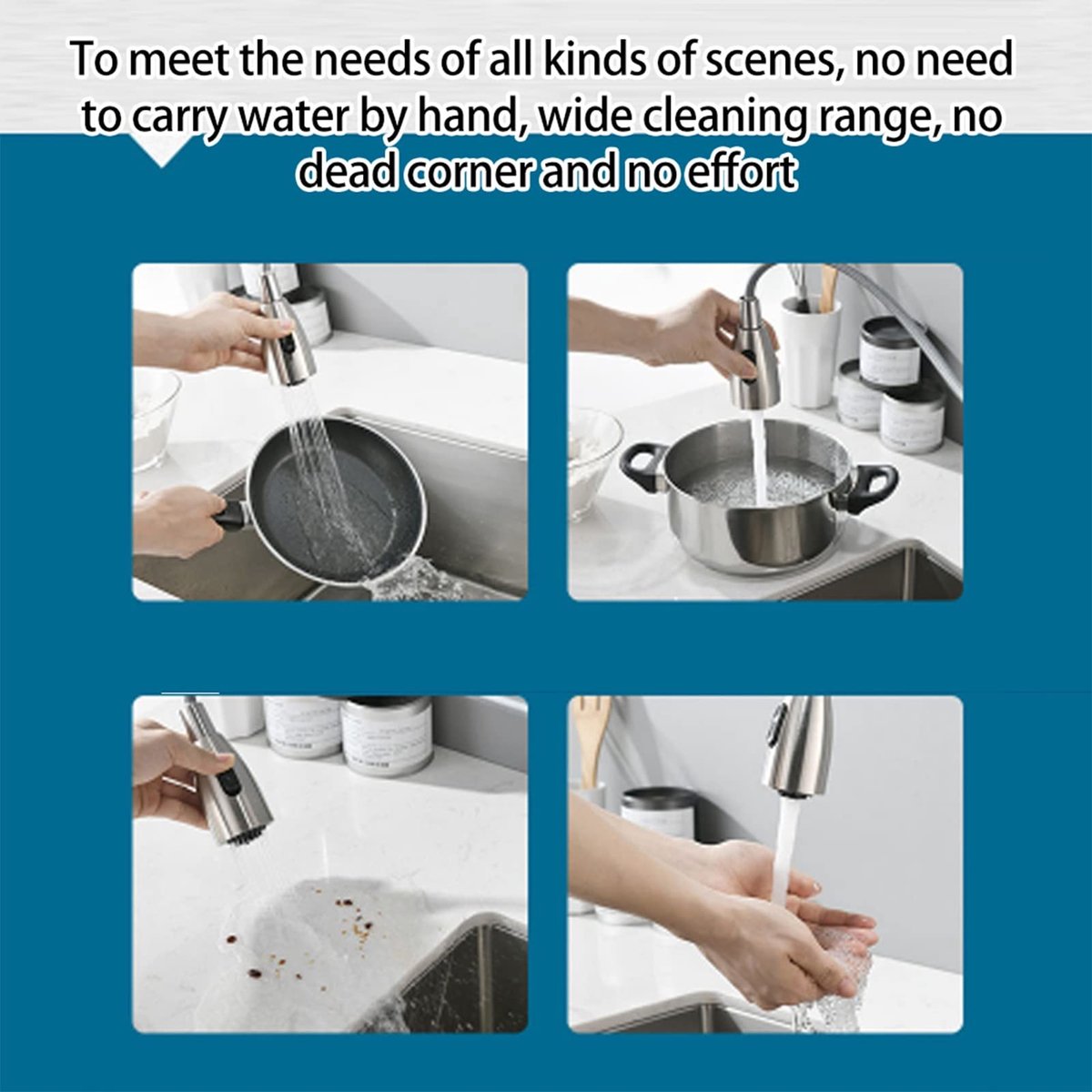 Dailygoods- Sproeikop Hoogwaardig - Sproeikop Keukenkraan - Sproeikop Wastafel - Uittrekbare Sproeikop - Duurzaam ABS - Eenvoudig te Installeren - Keukensproeier
