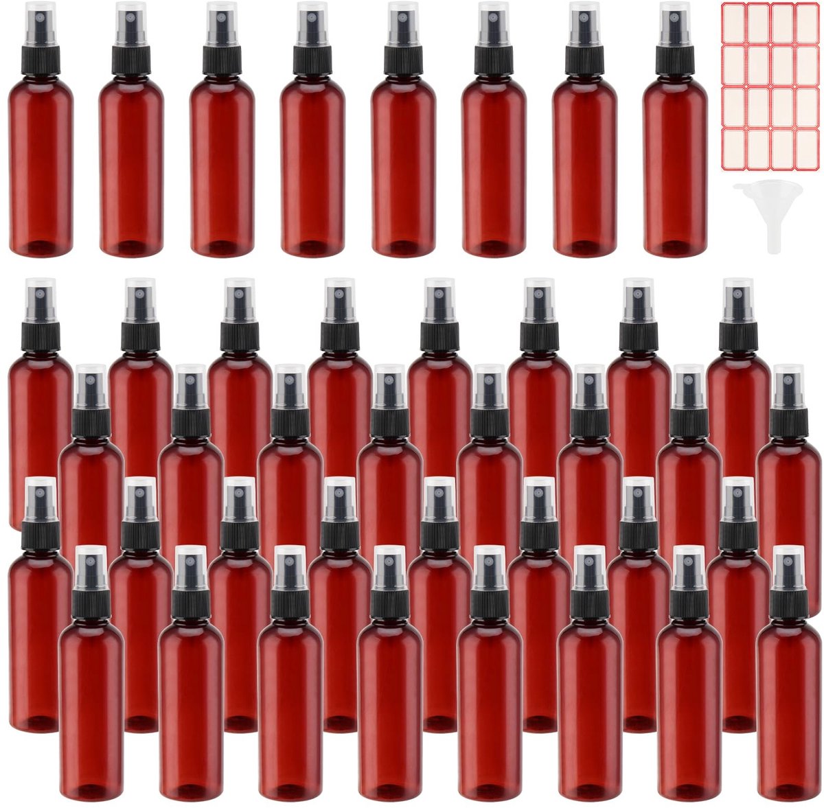 Dailygoods- Spuitfles 100ml - 40 Stuks - Bruin - Lekvrij - PET-kunststof - Draagbaar - Herbruikbaar - Nevelspuitfles