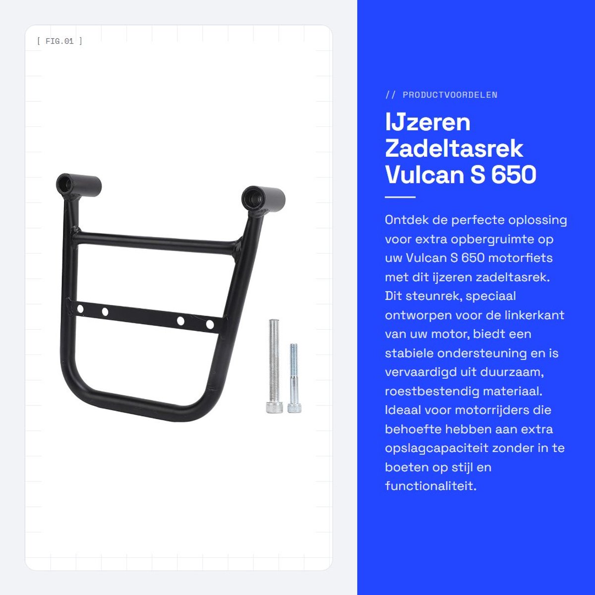 Dailygoods- Zadeltasrek Hoge Sterkte - Opslagruimte - Stabiele