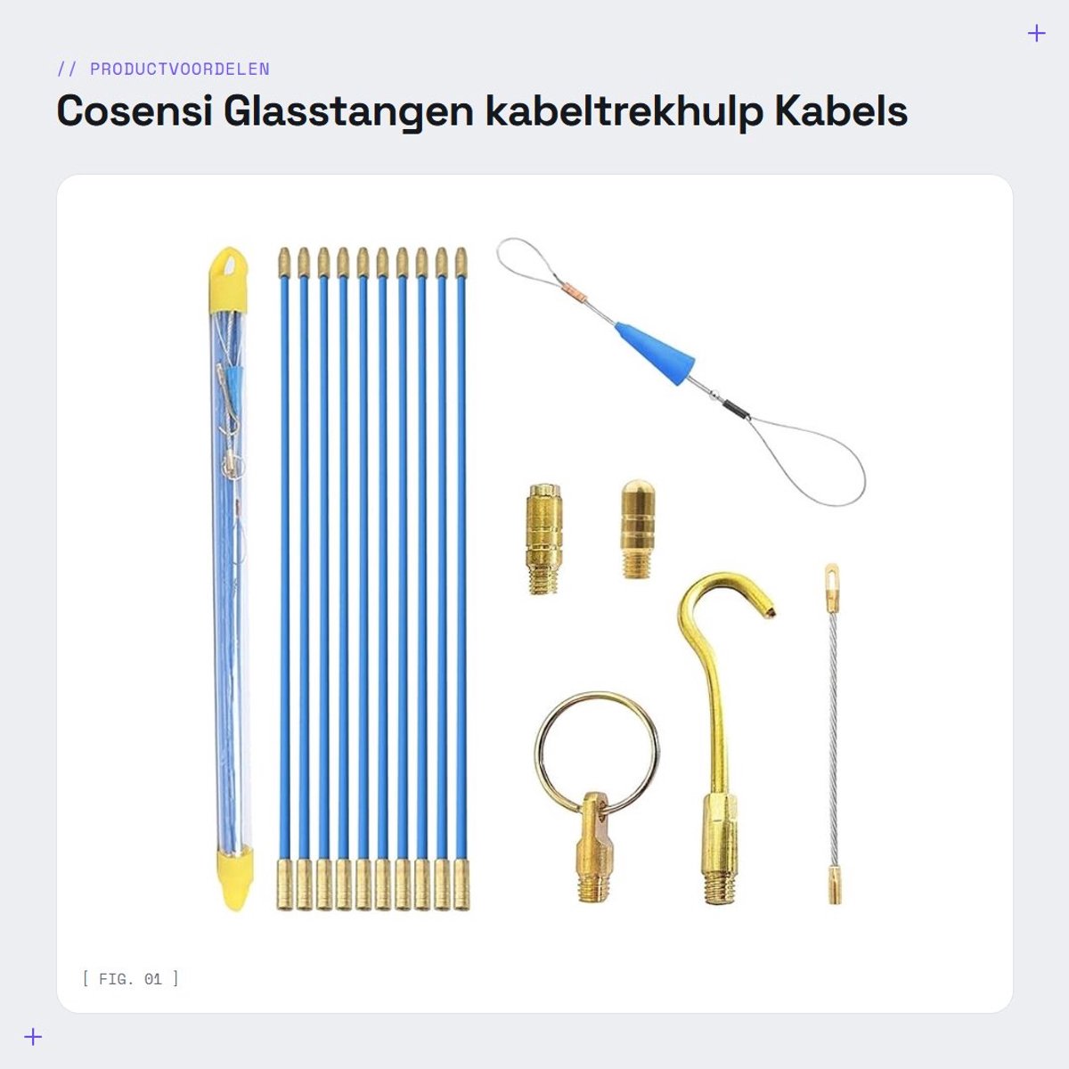Allecto - Glasstangen kabeltrekhulp - Kabels trekken - Flexibel en