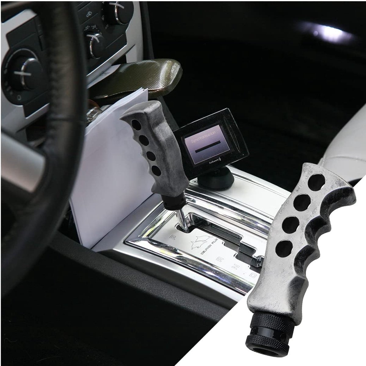 Dailygoods- Versnellingspook Knop - Geschikt voor Handmatige/Automatische Transmissie - Aluminiumlegering - Zwart/Titanium Kleur - Inclusief Schroeven/Sleutel - Eenvoudige Installatie - Schakelknop