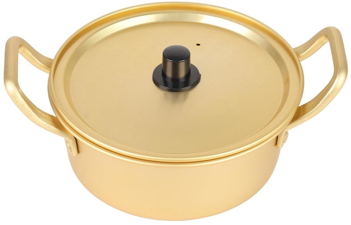Dailygoods- Noodle Pot Hoogwaardige Aluminium - Koreaanse Noodlepan - Pastapot - Handgemaakt - 16 cm - Veilig en Betrouwbaar