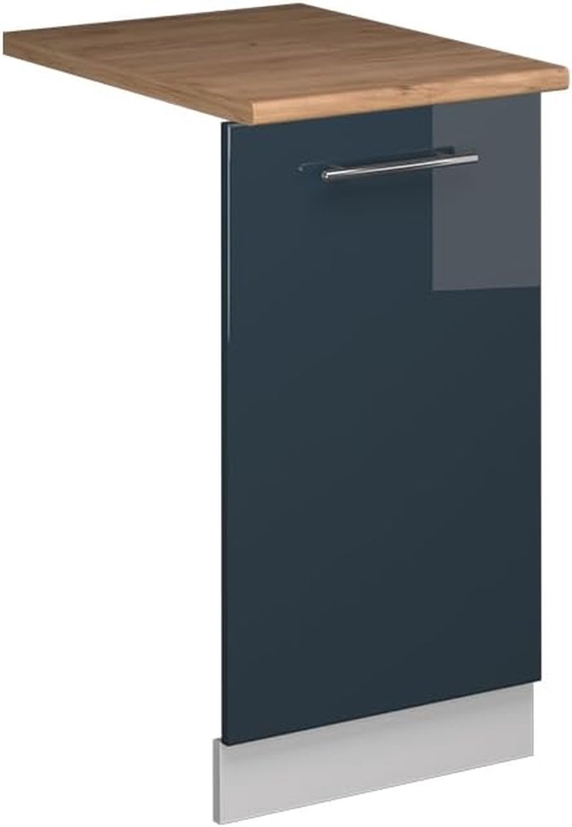 Vaatwasserpaneel Keukenfront Keuken Opknappen Hoogglans Afwerking 45 cm Breed Donkerblauw