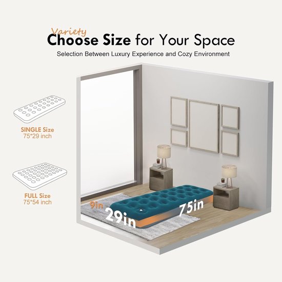 Luchtbed met Ingebouwde Pomp - Air Mattress - Inclusief Opbergtas logeerbed — afbeelding 3