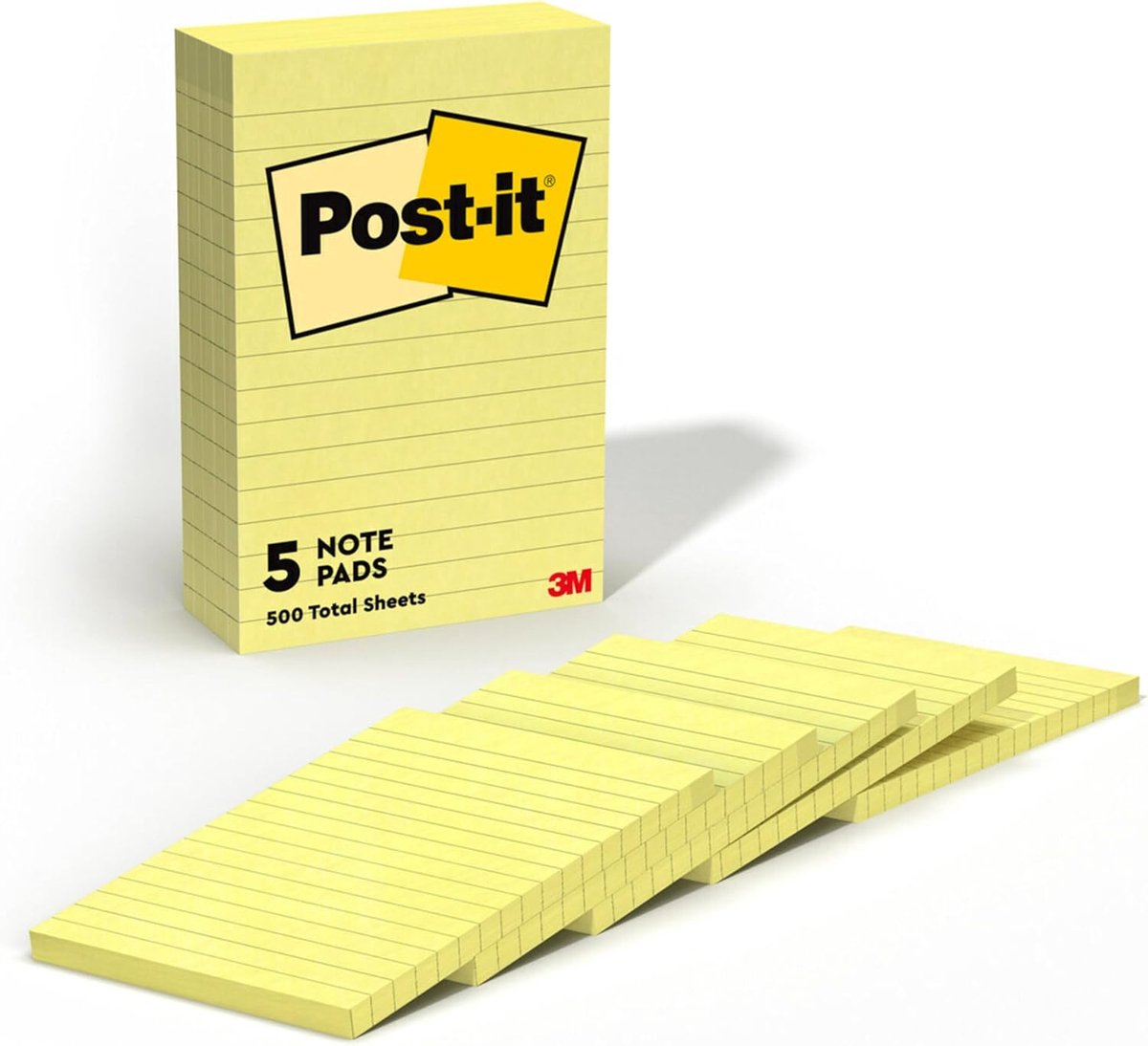 Zelfklevende Notities - Notitieblaadjes Blok - Notities Maken - Schone Verwijdering - 10x15 cm 5 Pak - Kanariegeel
