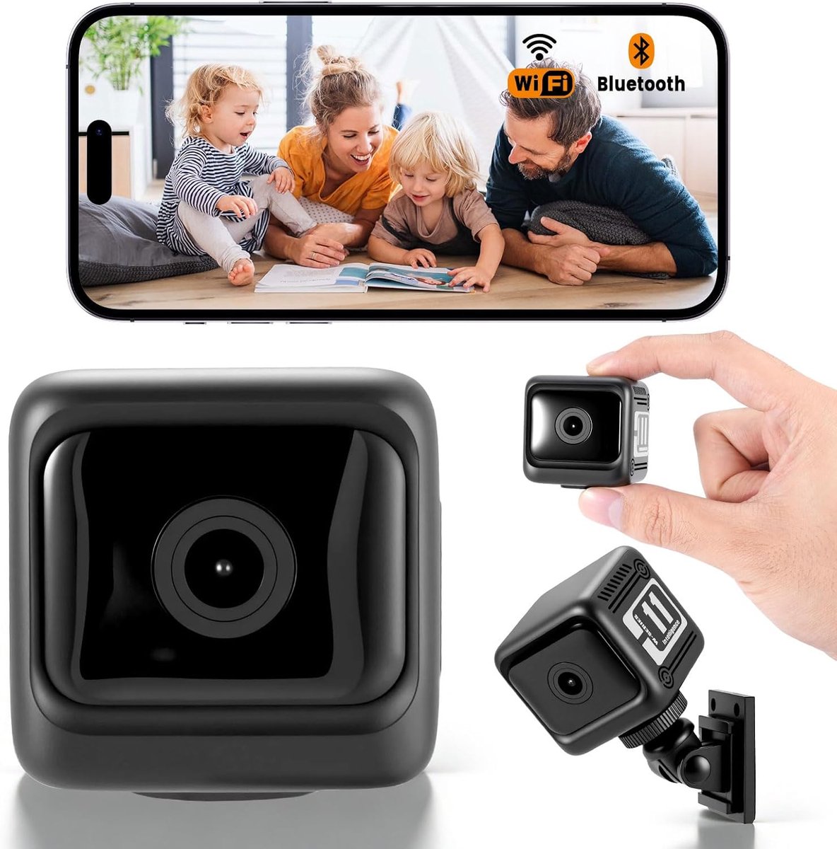 Mini Bewakingscamera - HD Camera - Binnen Bewaken - 8 Uur Standby - 1080p HD - Zwart