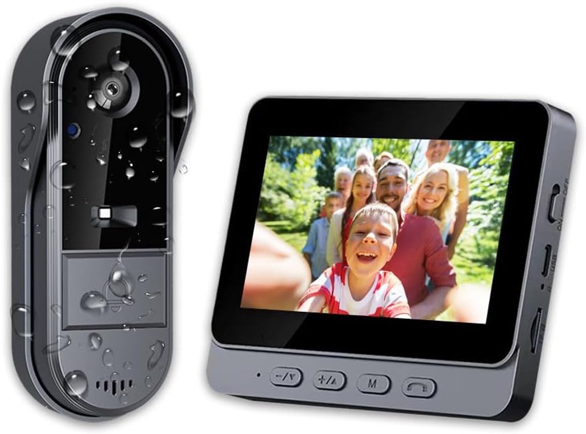 Videodeurbel met Camera - Deur Intercom - Veiligheid Thuis - Geen Wifi Nodig - 4.3 Inch Scherm - Zwart