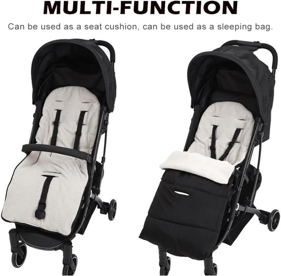 Voetenzak Kinderwagen - Baby Slaapzak - Warm Blijven - Waterdichte Stof - 80 cm - Zwart — afbeelding 5