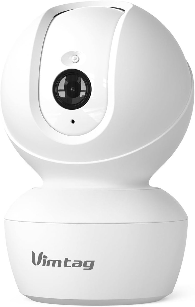 Binnencamera - Huisdiercamera - Thuisbewaking - 2.5K HD Resolutie - 360 Graden - Wit