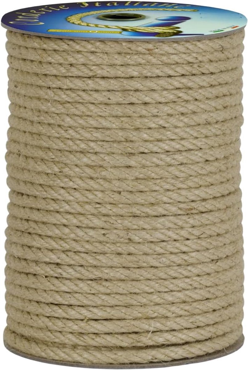 Jute Touw - Natuurlijk Koord - Klus & Tuin - Twisted op hout - 100 meter - Natuurlijk