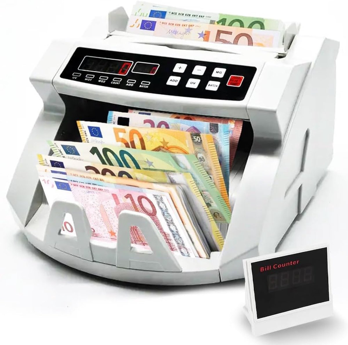 Geld Telmachine - Bankbiljet Teller - Snel Geld Tellen - Met Valsgelddetectie - 1000 Biljetten Per Minuut - Zwart