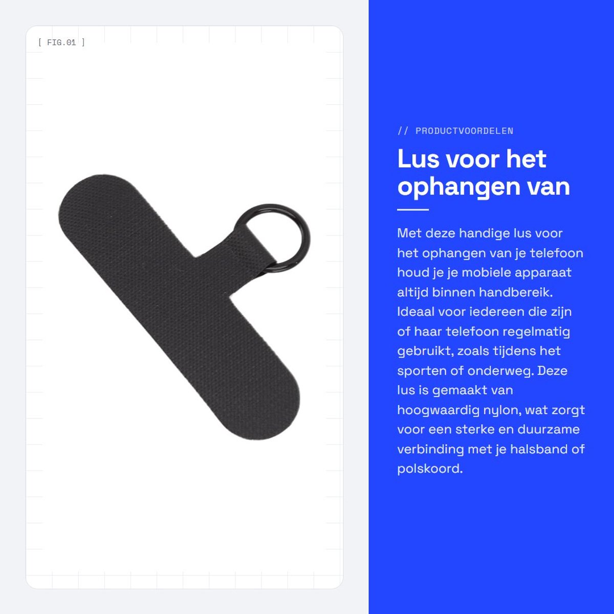 Dailygoods- Telefoonlus Universeel - Telefoonkoord Pols - Telefoonkoord Halsketting - Nylon Koord - Minder Storingen - Scherpe Kwaliteit