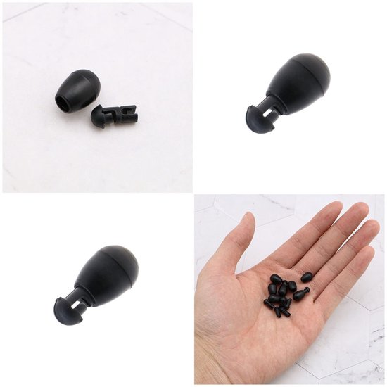Dailygoods- Vissen Connector 50 Stuks - Quick Change Kralen - Multifunctioneel - Schokkraal - Bufferkraal - Kunststof/Rubber - Afmetingen 9x5 mm - Visconnector van Dailygoods — afbeelding 5