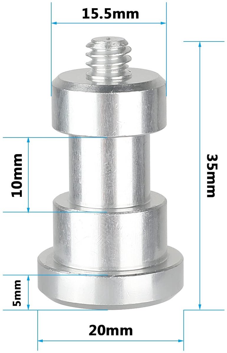 Dailygoods - 1/4"-20 Schroefadapter Buitendraad naar Binnendraad (5 stuks)