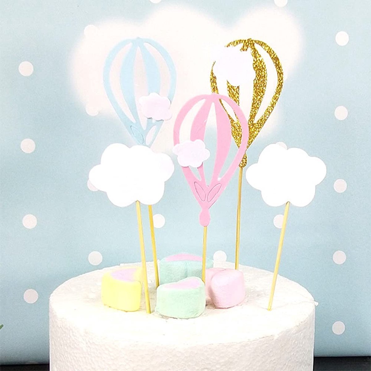 Dailygoods- Taartdeksel Set - Taartversiering - Taarttopper - Feestdecoratie - Kinderfeestjes - 5 Stuks - Papier - Taartdecoratie