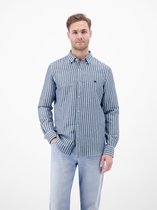 LERROS Gestreept overhemd met lange mouwen van een mix van linnen en katoen , Maat: XL , Kleur: CLASSIC NAVY , 55% linnen, 45% katoen