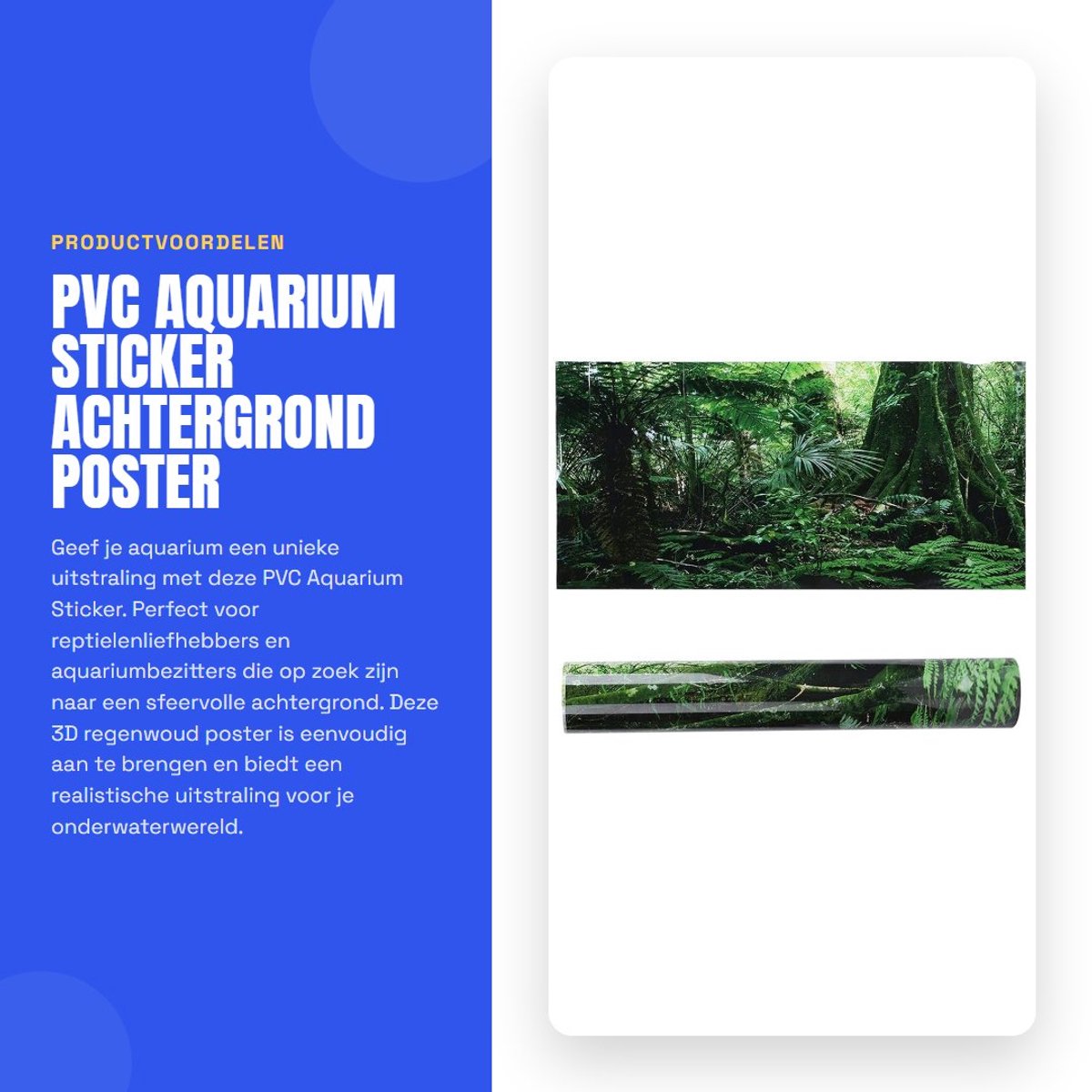 Dailygoods- Aquarium Sticker 3D Regenwoud Achtergrond - PVC Behang - Zelfklevende Sticker - Reptiel Doos - Landschap Decoratie - Eenvoudig aan te brengen - Achtergrondposter