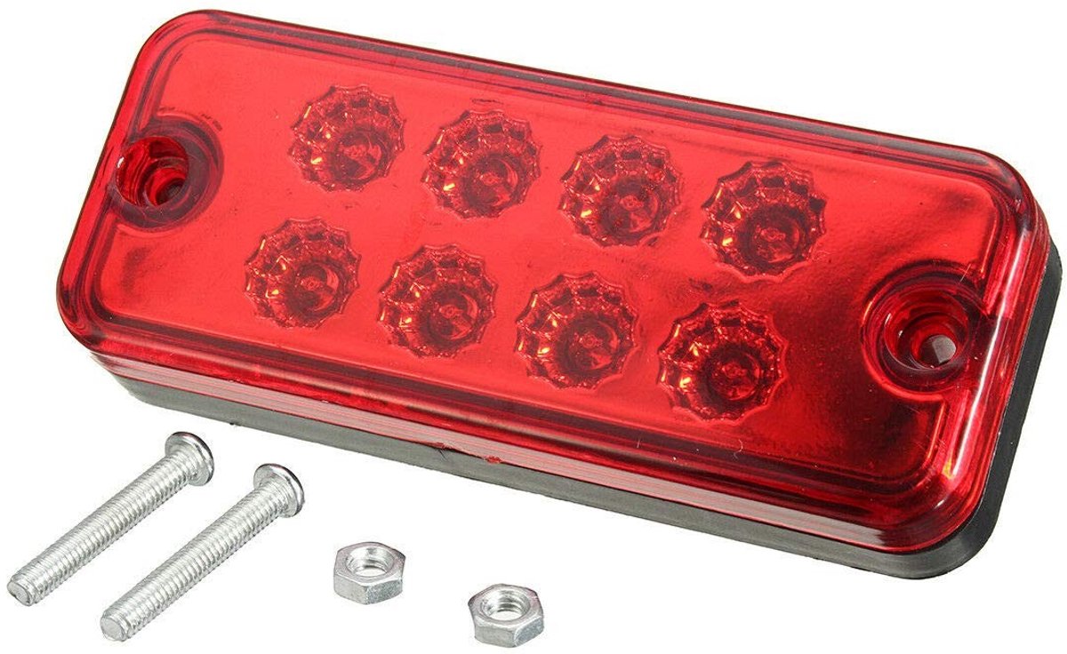 Dailygoods - Led-zijmarkeringslichten - 12V/24V - Waterdicht en schokbestendig - Rood - Vrachtwagens en aanhangers - 4 stuks