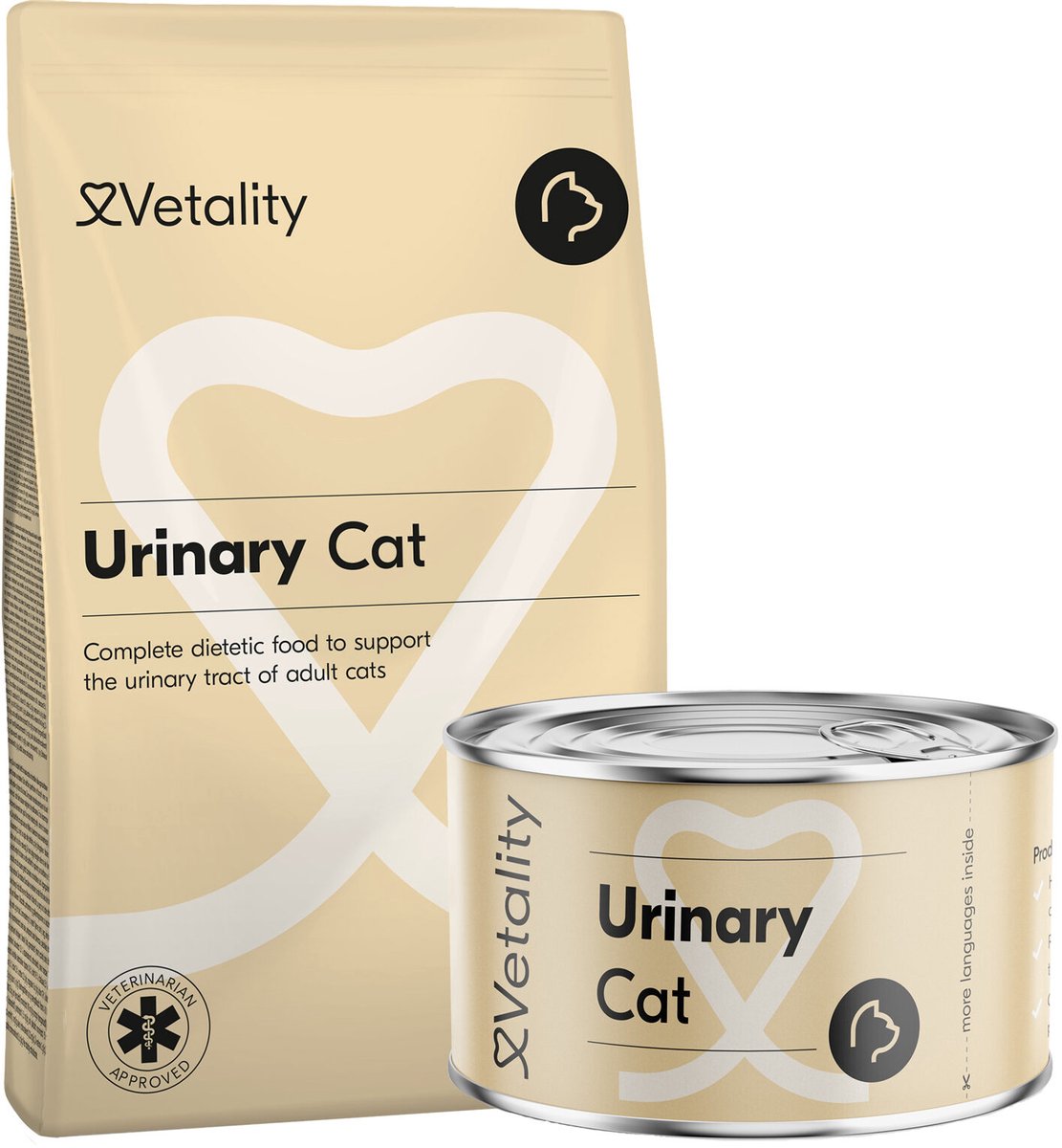 Vetality Kattenvoer Urinary - 7 kg + 12 x 100 gram natvoer - Kattenvoer Droogvoer - Dieetvoeding Kat - Helpt Blaasgruis Voorkomen en Lost Op