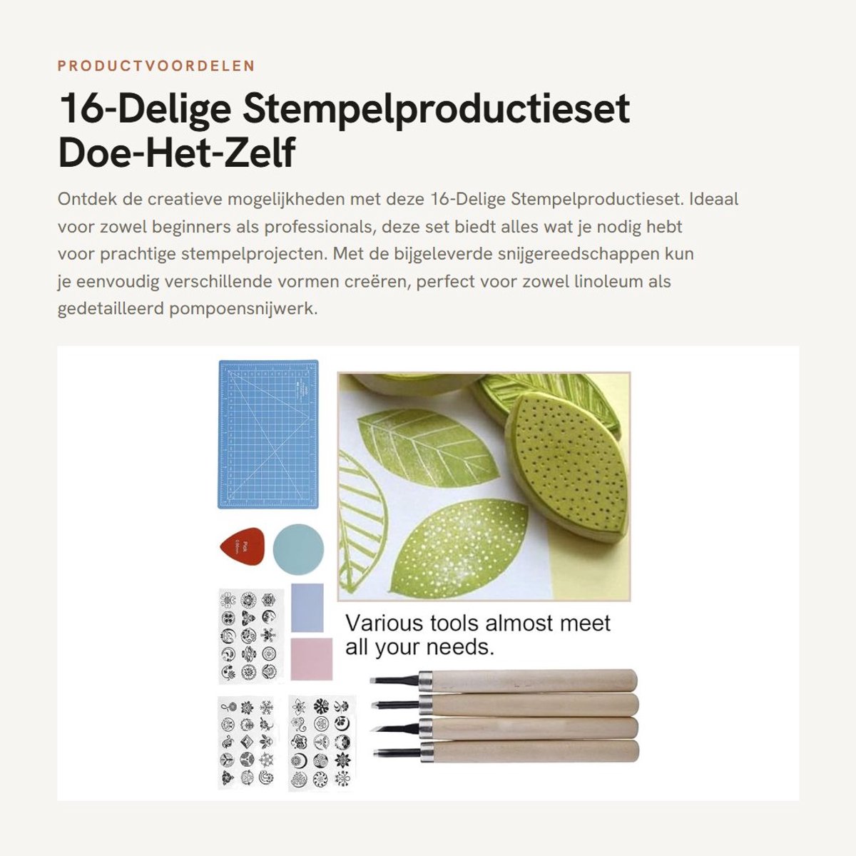 Dailygoody - 16-Delige Stempelproductieset - Doe-Het-Zelf