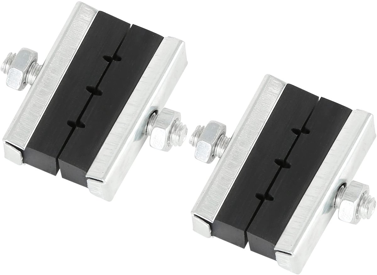 Dailygoods- Remblokken Fiets - Set van 4 - Duurzaam Rubber/Metaal - Geschikt voor Mountainbike - Zandgeleidingsgroeven - 40 mm - Fietsremmen
