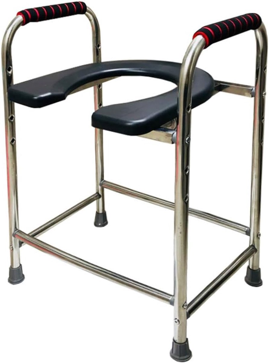 Nachtkastje stoel - Douchestoel commode - Veiligheid badkamer - Verstelbare hoogte - Max 150 kg - Zilver