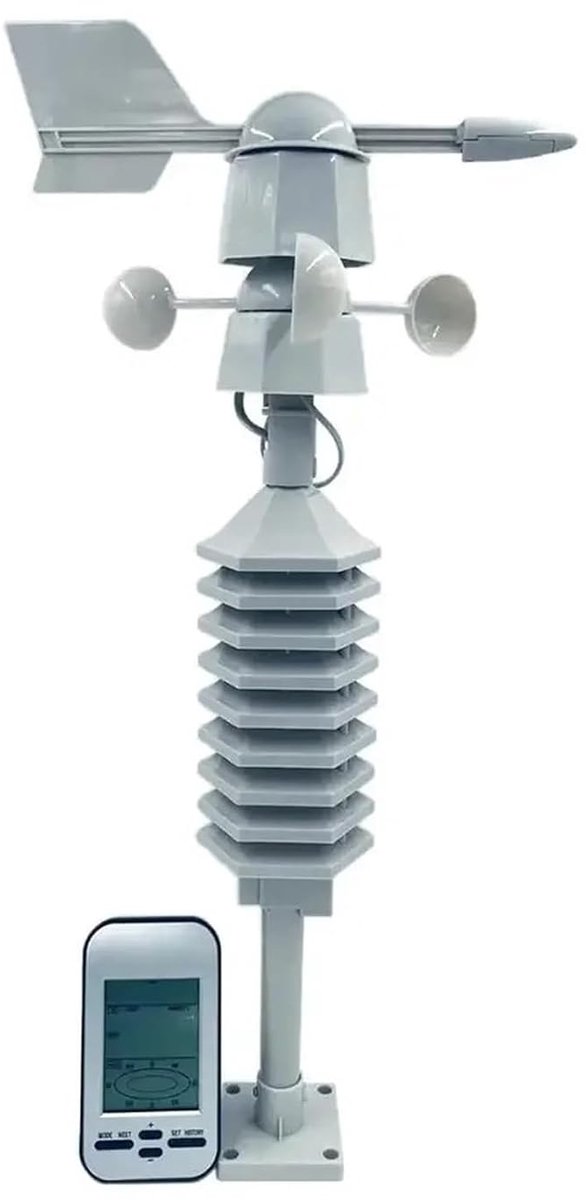 Digitale Windmeter - Weerstation Anemometer - Weer Monitoren - Draadloze Buiten Sensor - 100 Meter Bereik - One Color
