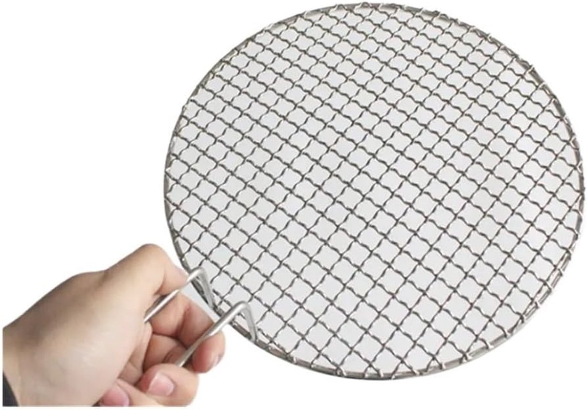 Barbecue Grill Net Rond Rooster Buiten Koken Roestvrij Staal 48cm Zilverkleurig