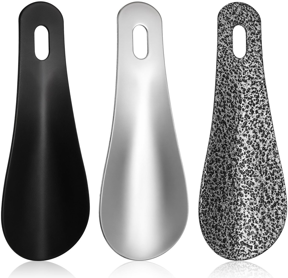 Dailygoods- Schoenlepel Klein - Set van 3 - 10 cm - Roestvrij Staal - Metalen Schoenaantrekker - Wandhouder - Duurzaam Design
