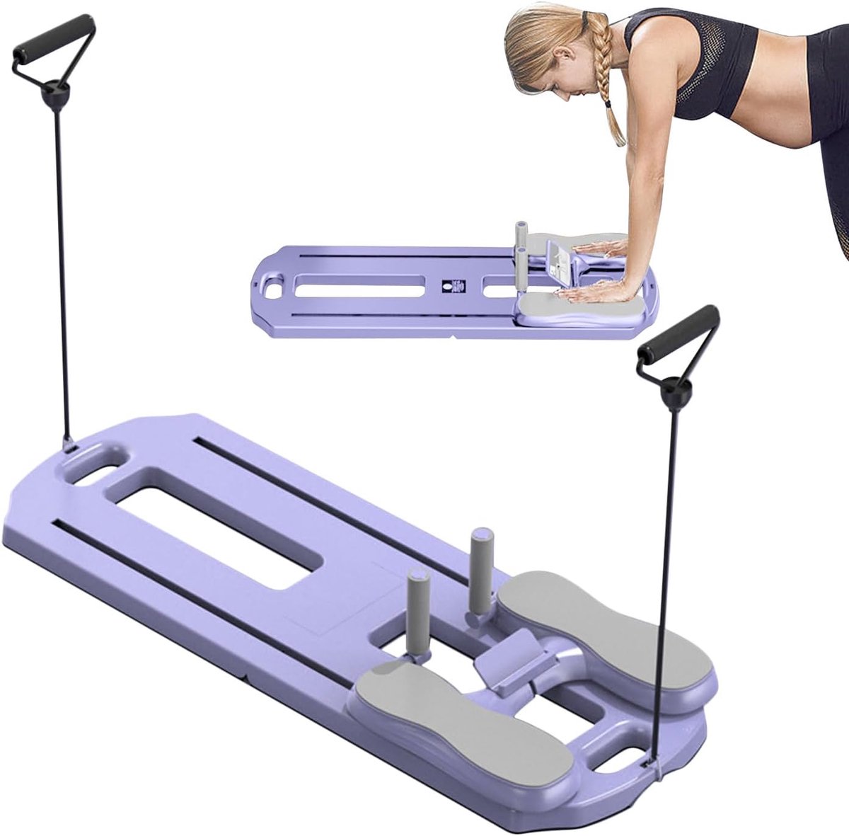 Pilates Board - Reformer Plank - Thuis Fitness - Opvouwbaar Ontwerp - 102 x 36 cm - Blauw