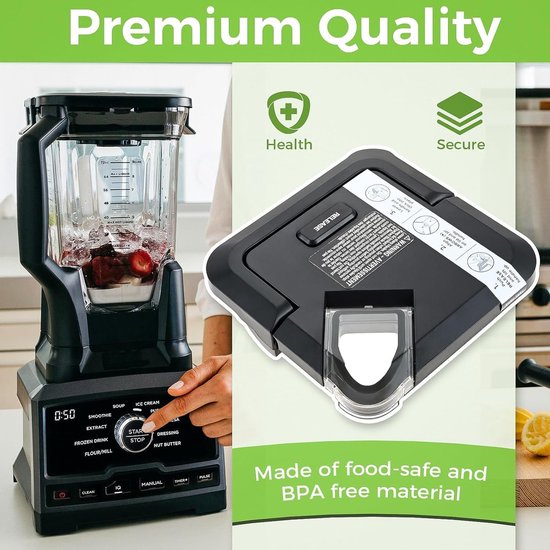 NTHProducts - Blender Lid - Vervangend Blenderdeksel - Veilig en gemakkelijk te gebruiken - Geschikt voor Ninja 78 oz - Ideaal voor BL610 en BN750 mode... van Nthproducts — afbeelding 3