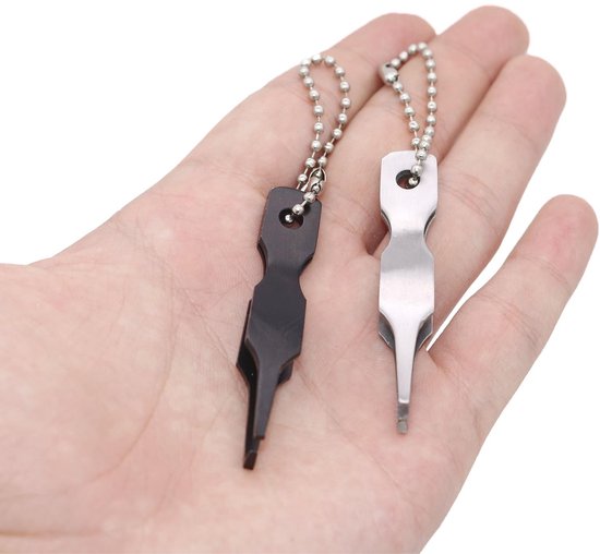 Dailygoods - UncleS 2 stuks Quick Split Rings Opener Gereedschapsvisserij Visserij Pincetten Dubbele Ringen Openen Sierbereidheid Tackle Line Trim Roestvrij Staal Visserijgereedschap van Dailygoods — afbeelding 2