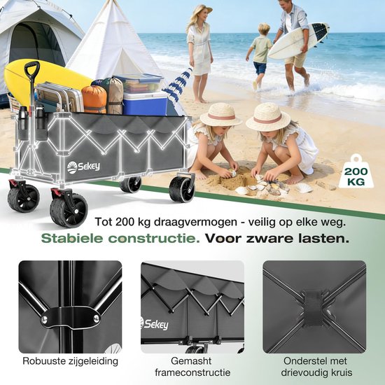 Dailygoods - Opvouwbare Bolderkar met All-Terrain Wielen - 300L Capaciteit van Dailygoods — afbeelding 4