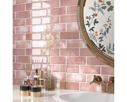 Dailygoods - FunStick 30×30CM 30 stuks Tegelstickers Achterwand Badkamer Waterdicht 3D Zelfklevende Tegels Roze Tegelfolie Keuken Zelfklevend Muurtegels Stickers Badkamer Verwijderbare Tegelstickers Keuken