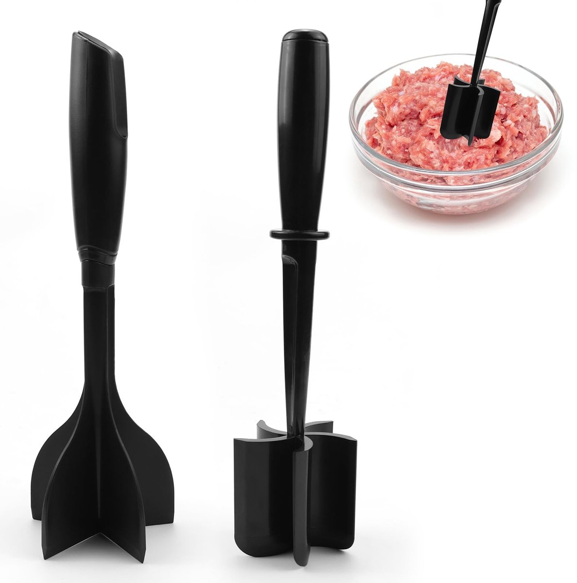 Dailygoods- Gehaktmolen 2 Stuks - Gehakthakmachine - Gehaktstamper - Vleeshakmolen - Ergonomisch Handvat - ABS Materiaal - Vleesmolen