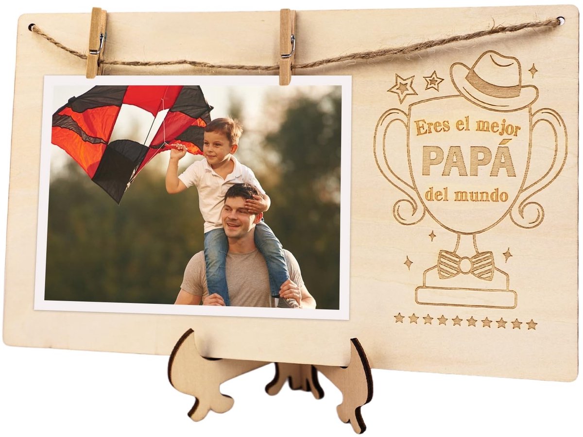 Dailygoods- Fotoalbum - Cadeau voor Vader - Fotoalbum met Pinzas - Origineel Cadeau - Verjaardag - Kerstcadeau - Fotolijst