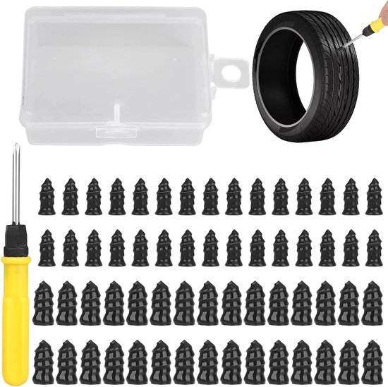 Bandenreparatieset - Lekke Banden Kit - Onderweg Repareren - Vacuüm Seal Systeem - 61 Delig - Niet gespecificeerd — afbeelding 4