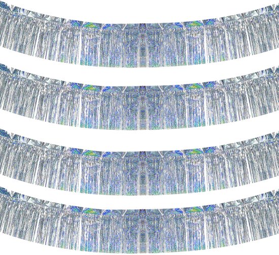 Foto: Dailygoods slinger glinsterend metallic franjes 4 stuks 20 x 200 cm feestdecoratie verjaardag bruiloft