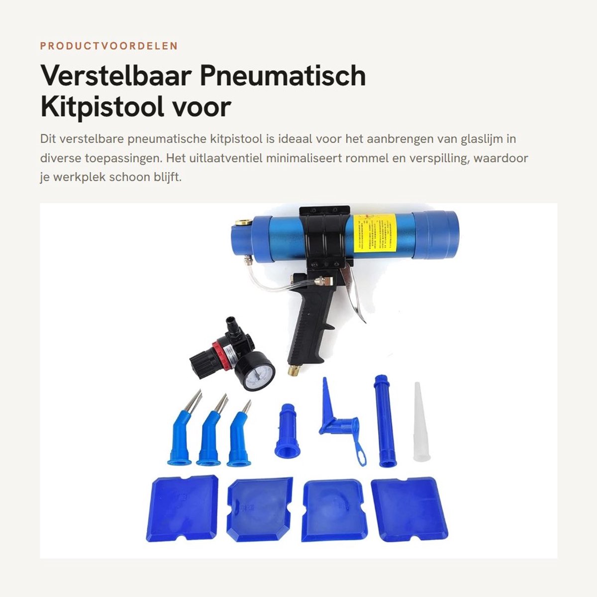 Dailygoods - Verstelbaar Pneumatisch Kitpistool voor Glaslijm 310ML