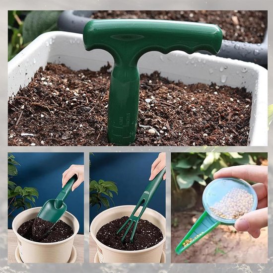 Tuin Gereedschap Set - Planten Hulpmiddelen - Groenten Zaden Planten - Roterende Zaaimachine Kamer - 10 Delig - Groen — afbeelding 5