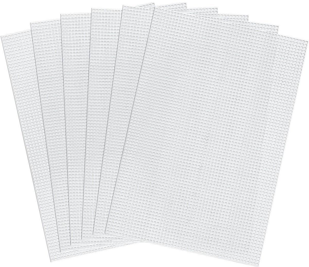 Dailygoods- Mesh Canvas 6 Stuks - Plastic Gaascanvas 30x20cm - Borduurwerk/Haakprojecten - Duurzaam Materiaal - Knutselgereedschap - Perfect voor Stiksels