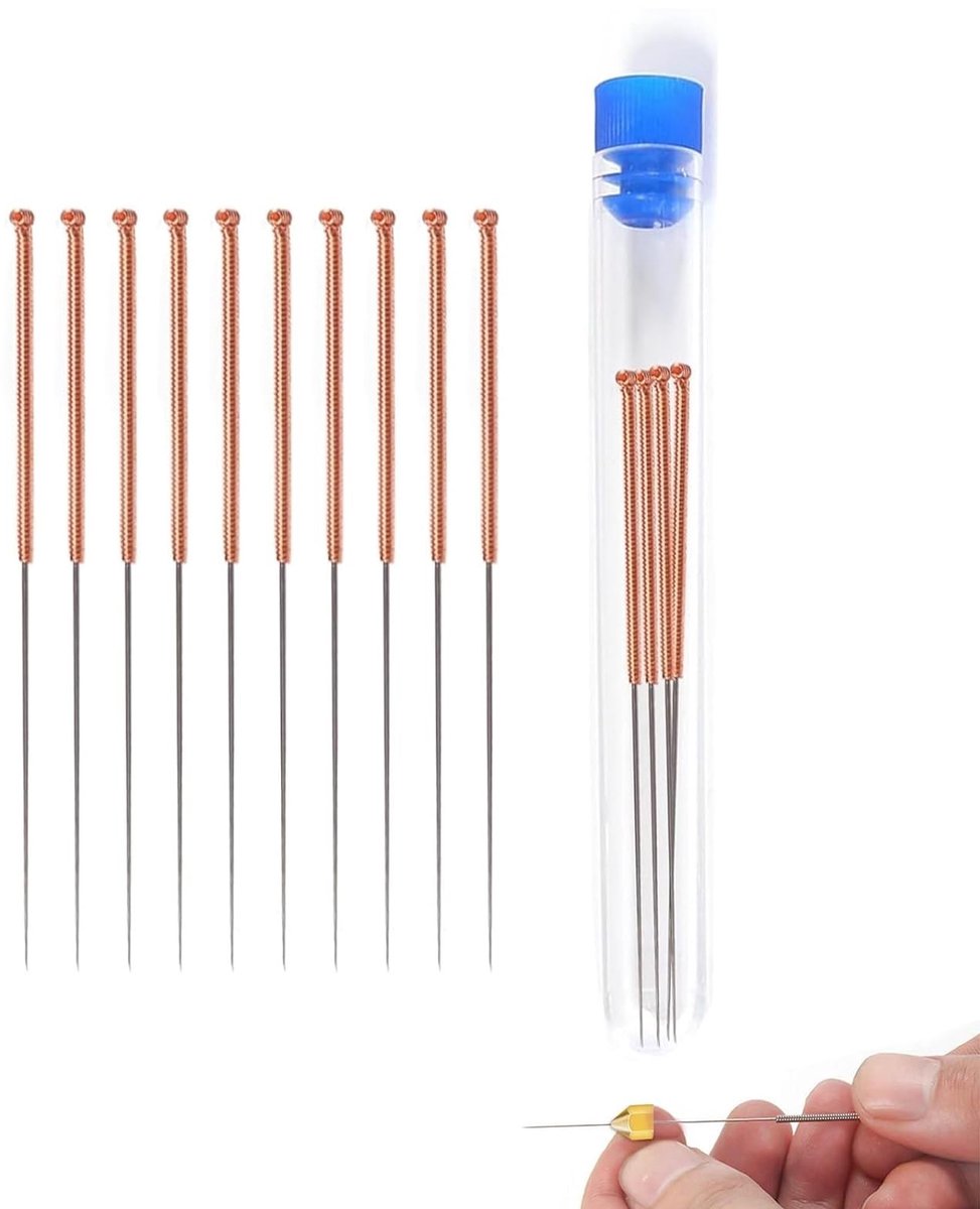 Dailygoods- Onderhoudskit 10 Stuks - Reinigingsnaalden 0,8 mm - 3D-printer Gereedschap - Sproeiers Onderhoud - Roestvrij Staal - Eenvoudig Opbergdoos - Reinigingsset