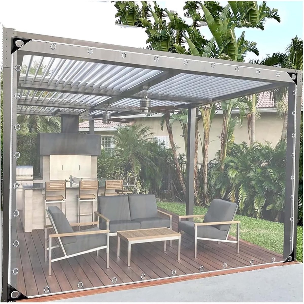 Transparant PVC Zeil - Outdoor Dekzeil - Terras Beschermen - Scheurvast Waterdicht - Diverse Maten - Transparant