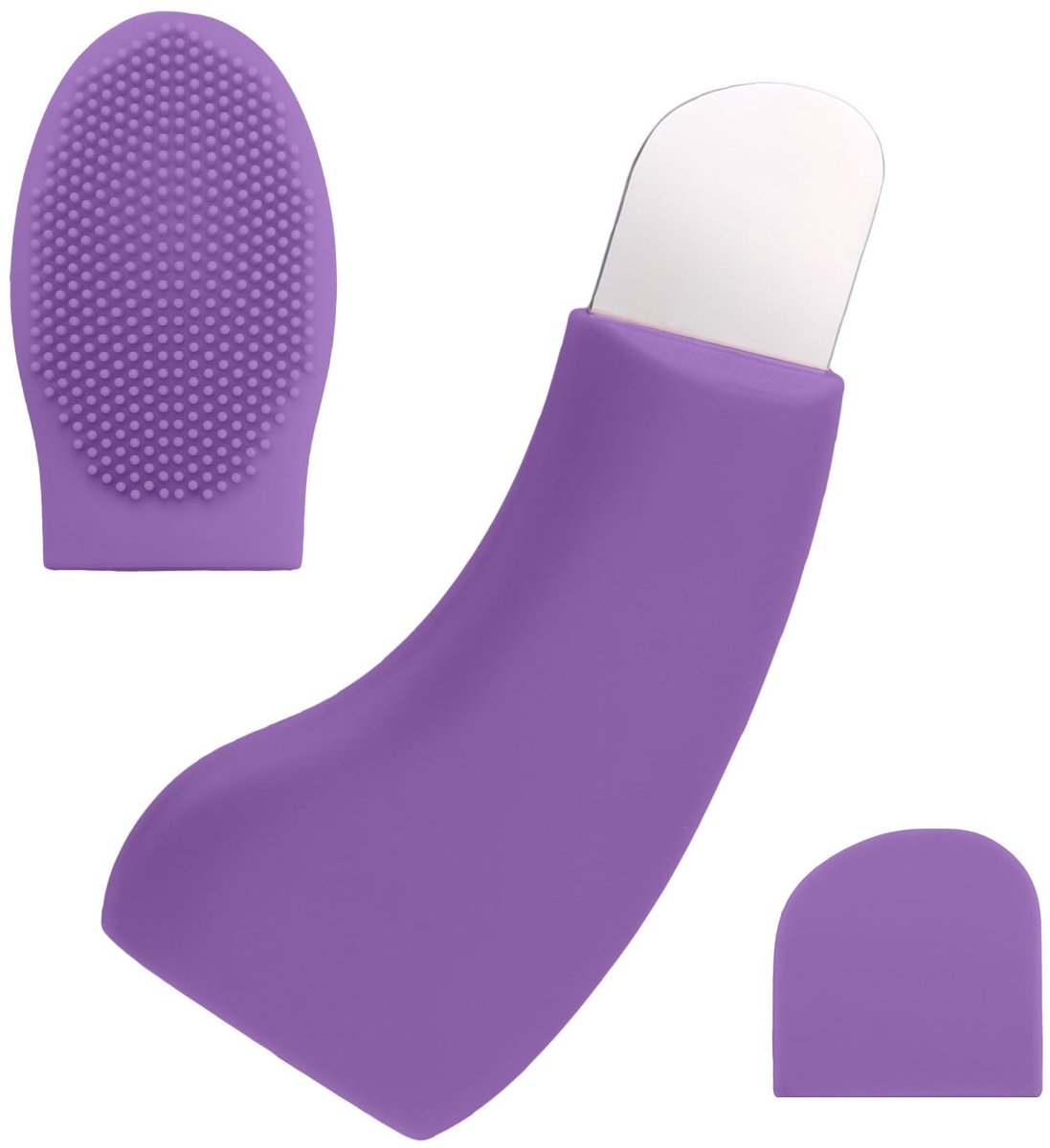 Dailygoods- Mee-eter Verwijderaar Diepe Reiniging - Poriënreiniger - Siliconen Borstel - Gezichtsschraper - Huidvriendelijk - ABS Materiaal, Roestvrij Staal, 10,3x4,6x1,65cm