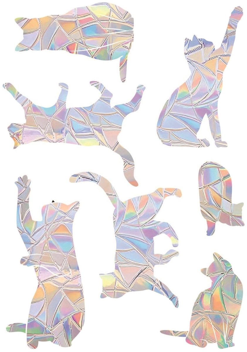 Dailygoods- Raamstickers Vogelbescherming - Anti-botsingsbescherming - Raamdecoratie - Prisma-raamstickers - Reflecterend Patroon - Vermindert Vogelbotsingen - Vogelstickers