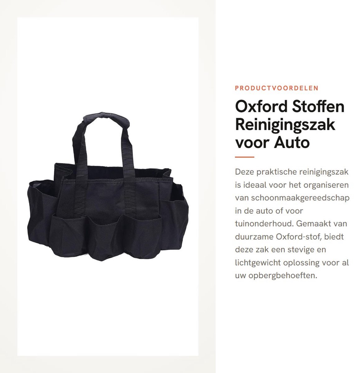 Dailygoods- Reinigingszak Duurzaam - Opbergzak - Multifunctioneel - Auto Organizer - Huishoudelijk Gebruik - Lichtgewicht Oxford Stof - Opbergtas