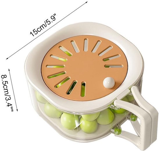 ZEYNOMAX- Fruitwaskom met uitneembare afdruipmand - Afneembaar ontwerp - Mesh zeef - Opvouwbare handgreep - Deksel - Voor wassen en bewaren van fruit en groenten - Afvoermand van Zeynomax — afbeelding 2