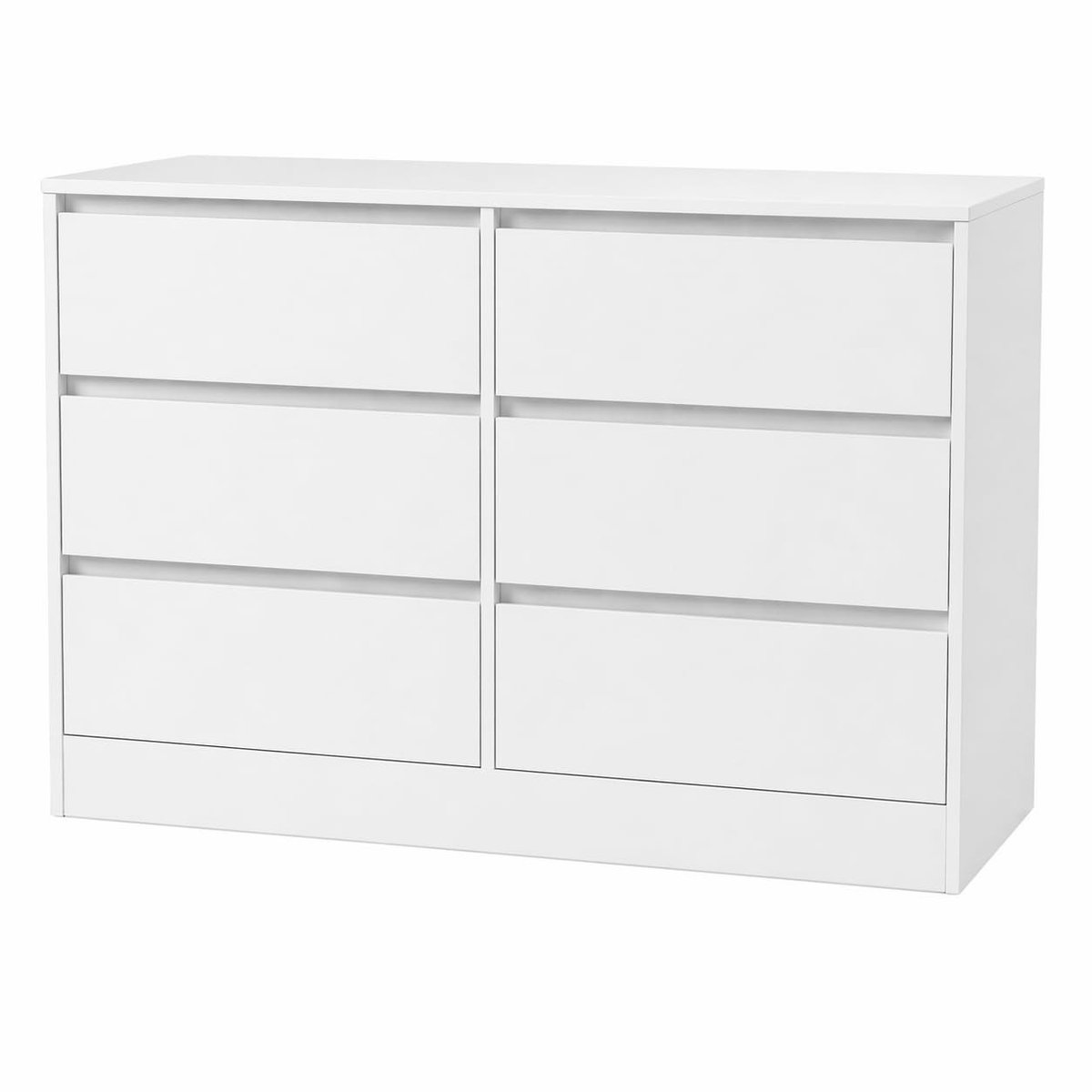 Dailygoods- Commode 6 Laden - Moderne Ladenkast - Opbergkast - Compacte Afmetingen 100 cm - Voor Slaapkamer/Woonkamer - Stabiel MDF Design - Ladekast